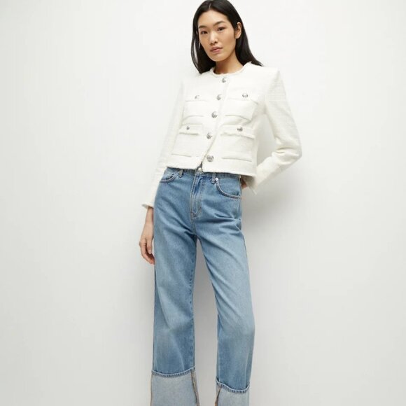 New Veronica Beard Olbia Tweed Jacket, Off White, Size 10 - Picture 4 of 12